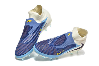 Men's Nike Phantom 6 Elite FG Firm Ground High-Tops Football Boots - Blue/White/Black