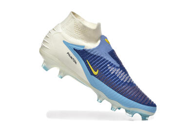 Men's Nike Phantom 6 Elite FG Firm Ground High-Tops Football Boots - Blue/White/Black