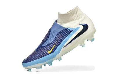 Men's Nike Phantom 6 Elite FG Firm Ground High-Tops Football Boots - Blue/White/Black