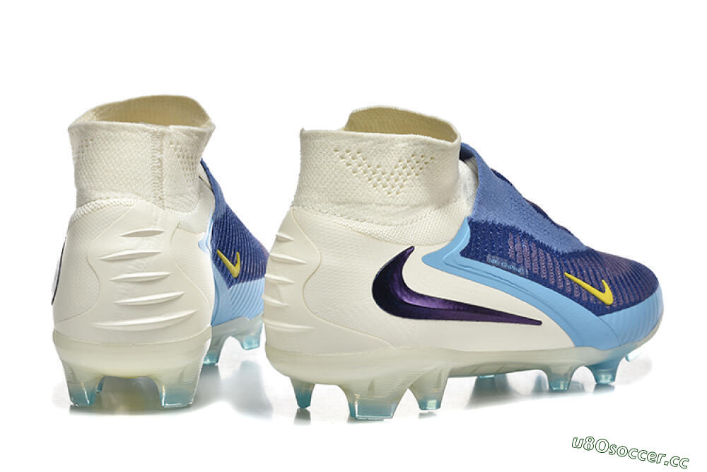 Men's Nike Phantom 6 Elite FG Firm Ground High-Tops Football Boots - Blue/White/Black 9