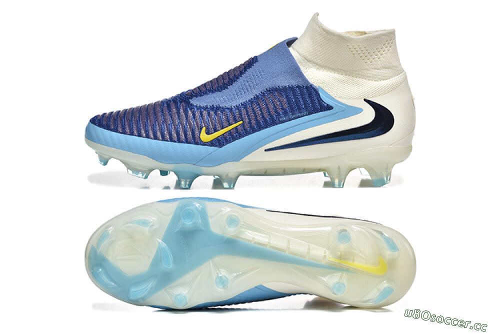 Men's Nike Phantom 6 Elite FG Firm Ground High-Tops Football Boots - Blue/White/Black 1