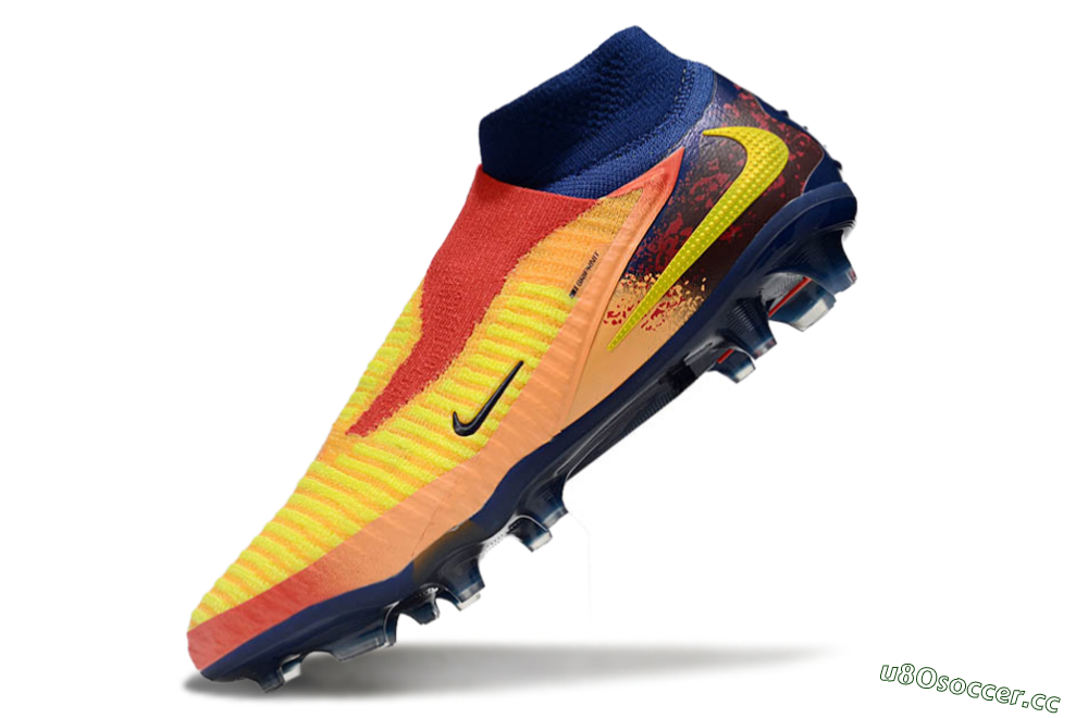 Unisex Nike Phantom 6 Elite FG Firm Ground High-Tops Football Boots - Red/Yellow/Blue 6