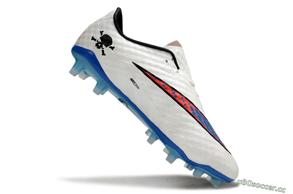 Men's Nike Hypervenom Phantom FG Firm Ground Low-Tops Football Boots - White/Red/Blue 4