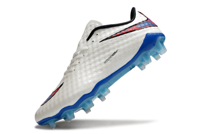 Men's Nike Hypervenom Phantom FG Firm Ground Low-Tops Football Boots - White/Red/Blue