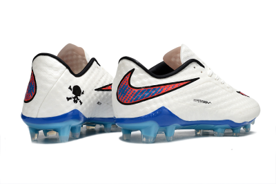 Men's Nike Hypervenom Phantom FG Firm Ground Low-Tops Football Boots - White/Red/Blue