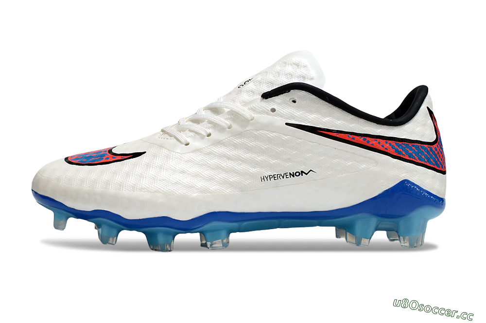Men's Nike Hypervenom Phantom FG Firm Ground Low-Tops Football Boots - White/Red/Blue 0