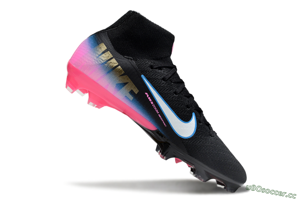 Men's Nike Air Zoom Mercurial Superfly 10 Elite SG Soft Ground High-Tops Football Boots - Black/White/Pink 4