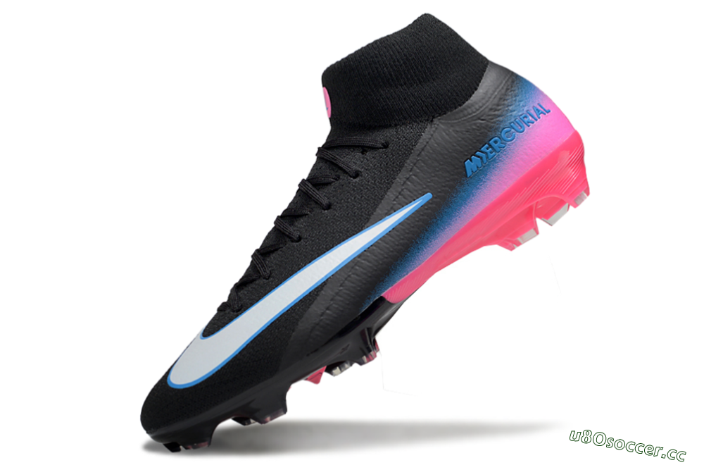 Men's Nike Air Zoom Mercurial Superfly 10 Elite SG Soft Ground High-Tops Football Boots - Black/White/Pink 5