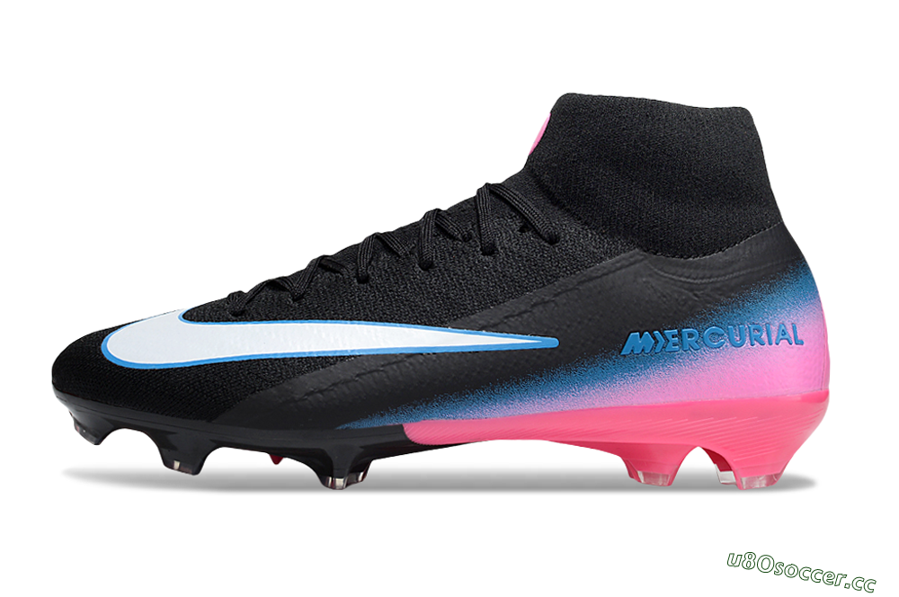 Men's Nike Air Zoom Mercurial Superfly 10 Elite SG Soft Ground High-Tops Football Boots - Black/White/Pink 0