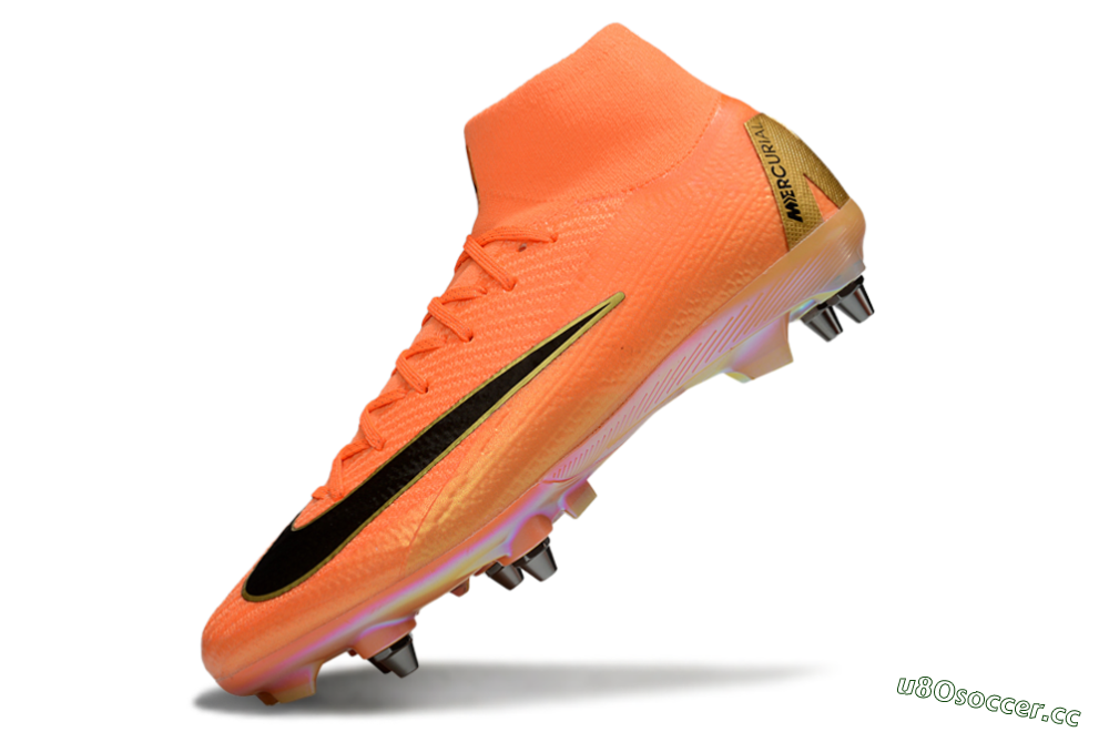 Men's Nike Air Zoom Mercurial Superfly 10 Elite SG Soft Ground High-Tops Football Boots - Red/Black/Gold 5