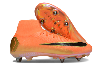 Men's Nike Air Zoom Mercurial Superfly 10 Elite SG Soft Ground High-Tops Football Boots - Red/Black/Gold