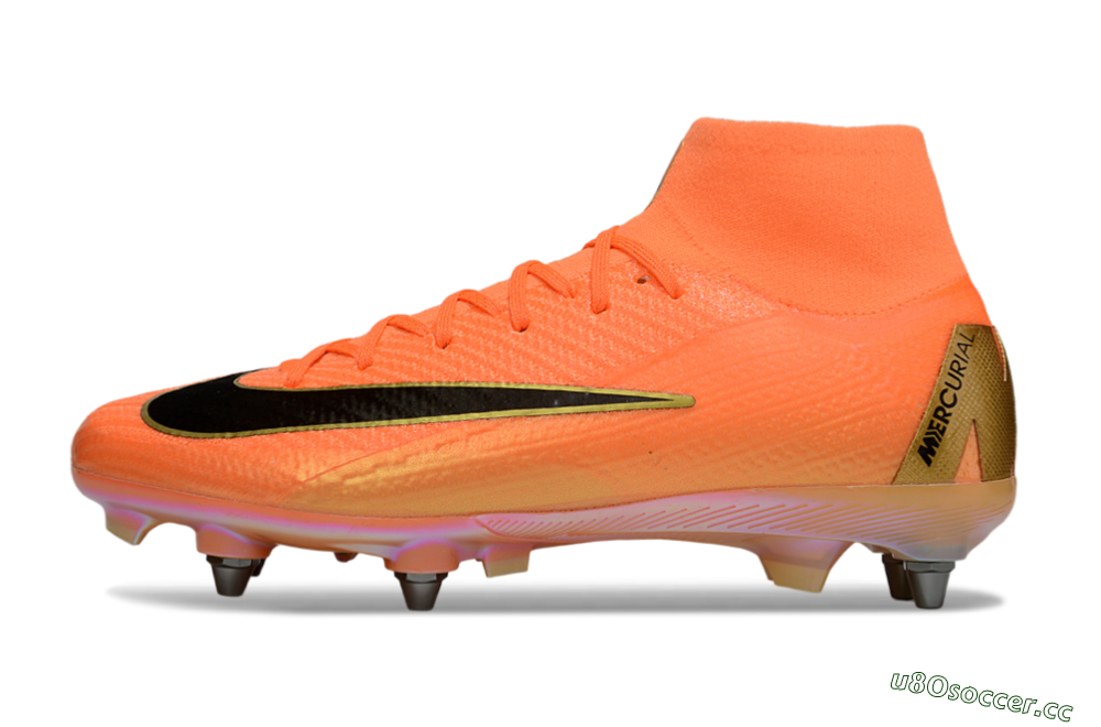 Men's Nike Air Zoom Mercurial Superfly 10 Elite SG Soft Ground High-Tops Football Boots - Red/Black/Gold 0
