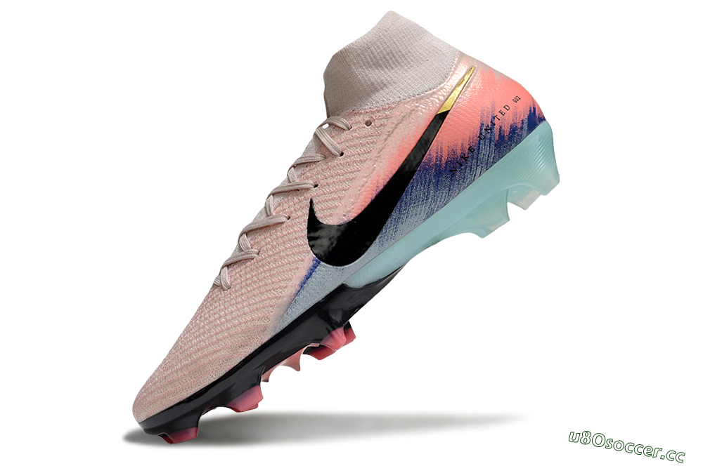 Unisex Nike Air Zoom Mercurial Superfly 10 Elite FG Firm Ground High-Tops Football Boots - Pink/Black/Gold 5