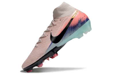 Unisex Nike Air Zoom Mercurial Superfly 10 Elite FG Firm Ground High-Tops Football Boots - Pink/Black/Gold