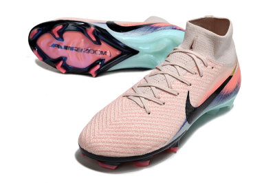 Unisex Nike Air Zoom Mercurial Superfly 10 Elite FG Firm Ground High-Tops Football Boots - Pink/Black/Gold