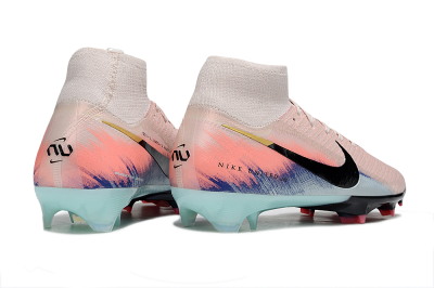 Unisex Nike Air Zoom Mercurial Superfly 10 Elite FG Firm Ground High-Tops Football Boots - Pink/Black/Gold