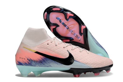 Unisex Nike Air Zoom Mercurial Superfly 10 Elite FG Firm Ground High-Tops Football Boots - Pink/Black/Gold