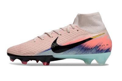 Unisex Nike Air Zoom Mercurial Superfly 10 Elite FG Firm Ground High-Tops Football Boots - Pink/Black/Gold