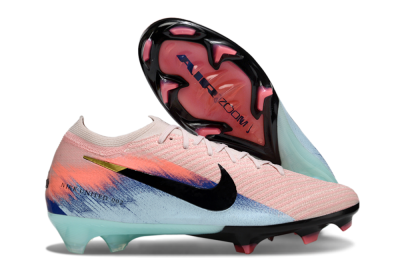 Unisex Nike Air Zoom Mercurial Vapor 16 Elite FG Firm Ground Low-Tops Football Boots - Pink/Black/Jade