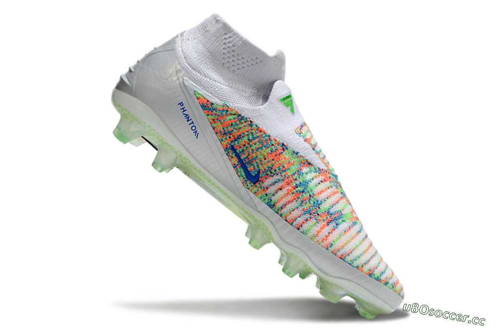 Unisex Nike Phantom 6 Elite FG Firm Ground High-Tops Football Boots - White/Red/Yellow 4