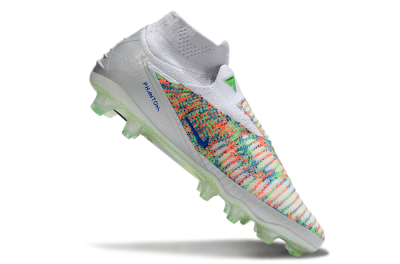 Unisex Nike Phantom 6 Elite FG Firm Ground High-Tops Football Boots - White/Red/Yellow