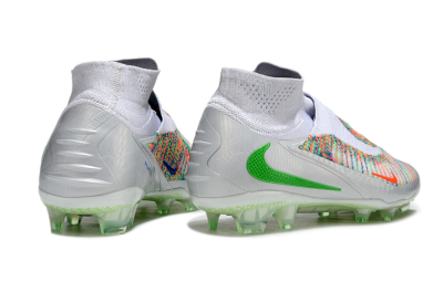 Unisex Nike Phantom 6 Elite FG Firm Ground High-Tops Football Boots - White/Red/Yellow