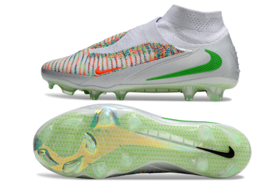 Unisex Nike Phantom 6 Elite FG Firm Ground High-Tops Football Boots - White/Red/Yellow