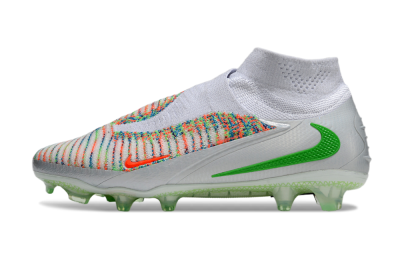 Unisex Nike Phantom 6 Elite FG Firm Ground High-Tops Football Boots - White/Red/Yellow