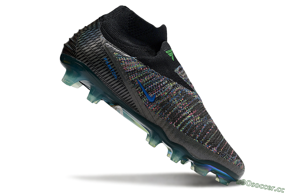 Unisex Nike Phantom 6 Elite FG Firm Ground High-Tops Football Boots - Black/Yellow/Red 4