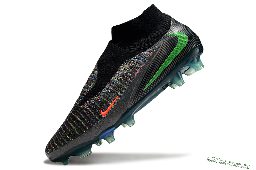 Unisex Nike Phantom 6 Elite FG Firm Ground High-Tops Football Boots - Black/Yellow/Red 5
