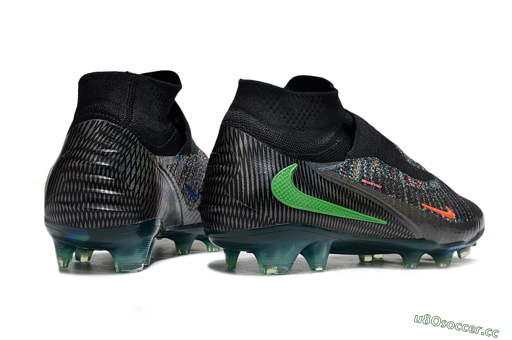 Unisex Nike Phantom 6 Elite FG Firm Ground High-Tops Football Boots - Black/Yellow/Red 6