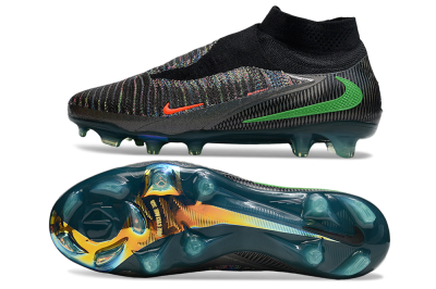 Unisex Nike Phantom 6 Elite FG Firm Ground High-Tops Football Boots - Black/Yellow/Red