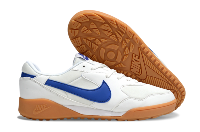 Unisex Nike Terra Manta TF Artificial Turf Low-Tops Football Shoes - White/Blue/Brown