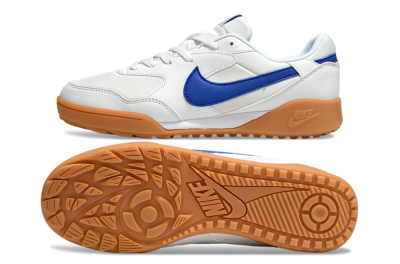 Unisex Nike Terra Manta TF Artificial Turf Low-Tops Football Shoes - White/Blue/Brown