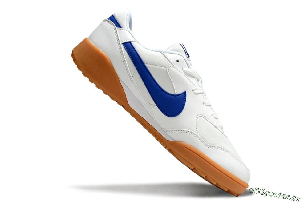 Unisex Nike Terra Manta TF Artificial Turf Low-Tops Football Shoes - White/Blue/Brown 4