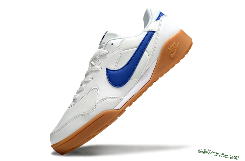 Unisex Nike Terra Manta TF Artificial Turf Low-Tops Football Shoes - White/Blue/Brown 5