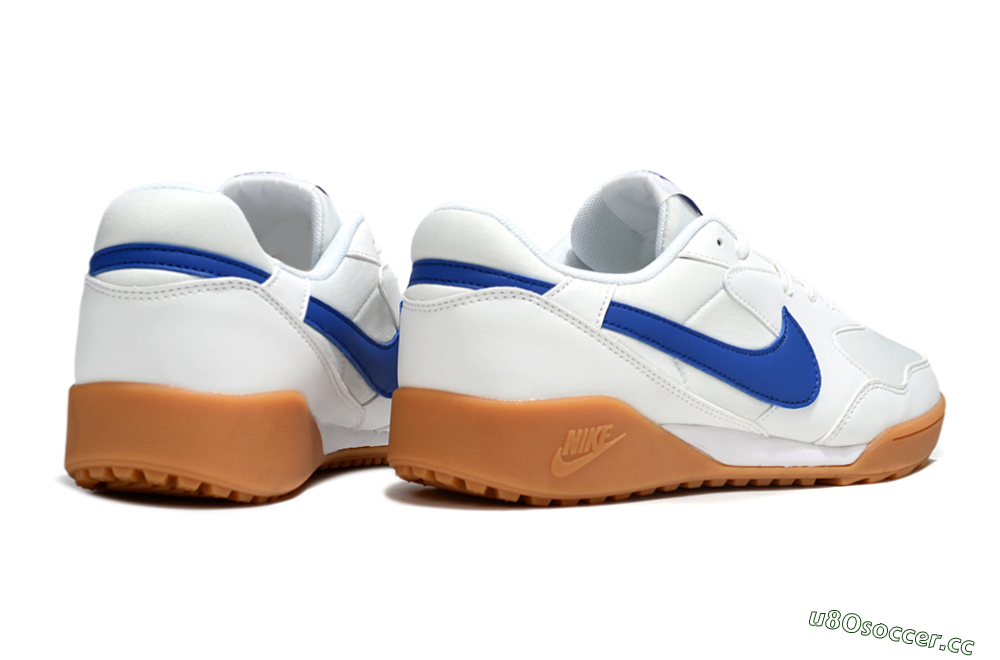 Unisex Nike Terra Manta TF Artificial Turf Low-Tops Football Shoes - White/Blue/Brown 6