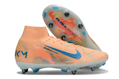 Men's Nike Air Zoom Mercurial Superfly 10 Elite SG Soft Ground High-Tops Football Boots - Pink/Blue/Whtie