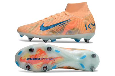 Men's Nike Air Zoom Mercurial Superfly 10 Elite SG Soft Ground High-Tops Football Boots - Pink/Blue/Whtie