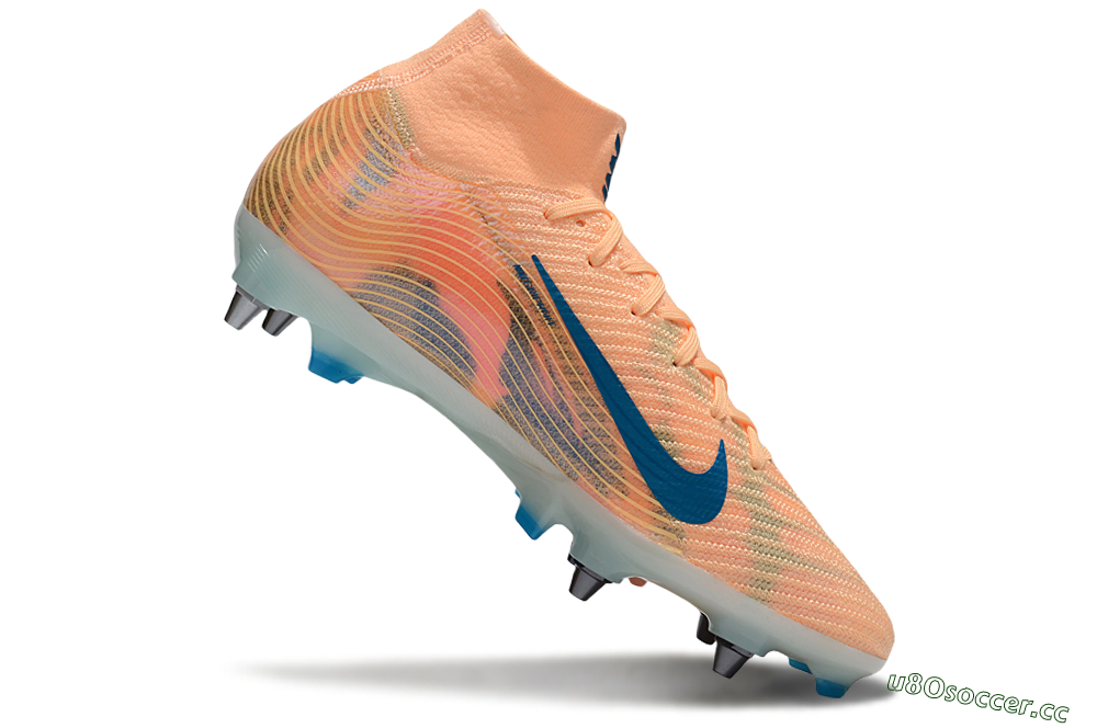 Men's Nike Air Zoom Mercurial Superfly 10 Elite SG Soft Ground High-Tops Football Boots - Pink/Blue/Whtie 4