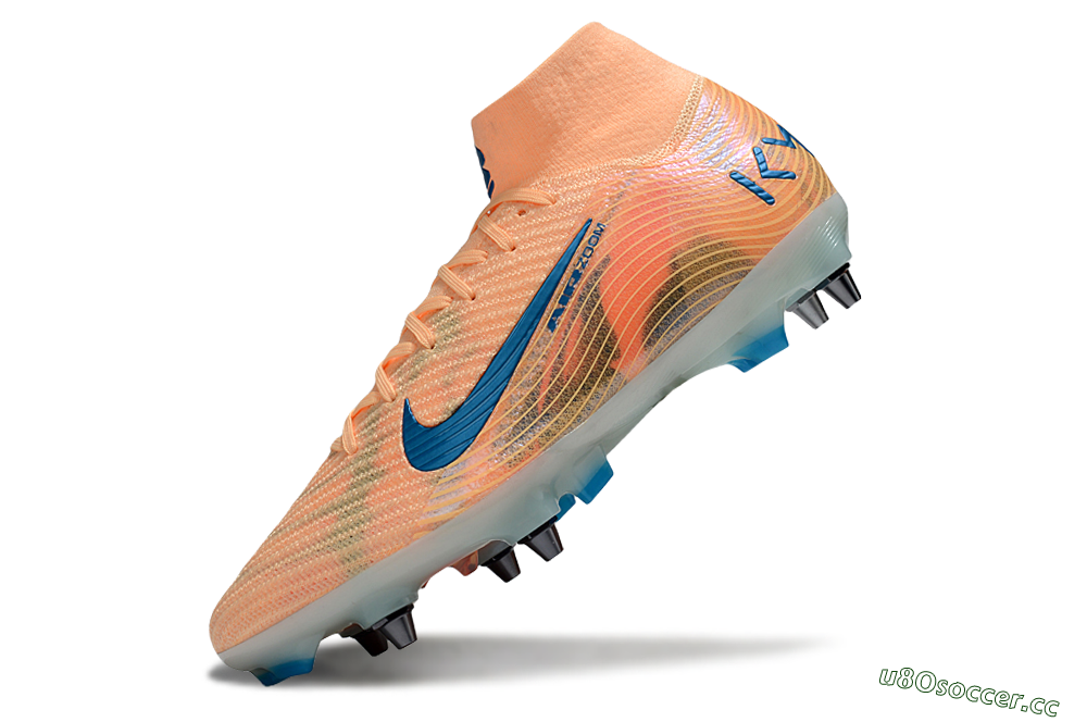 Men's Nike Air Zoom Mercurial Superfly 10 Elite SG Soft Ground High-Tops Football Boots - Pink/Blue/Whtie 5