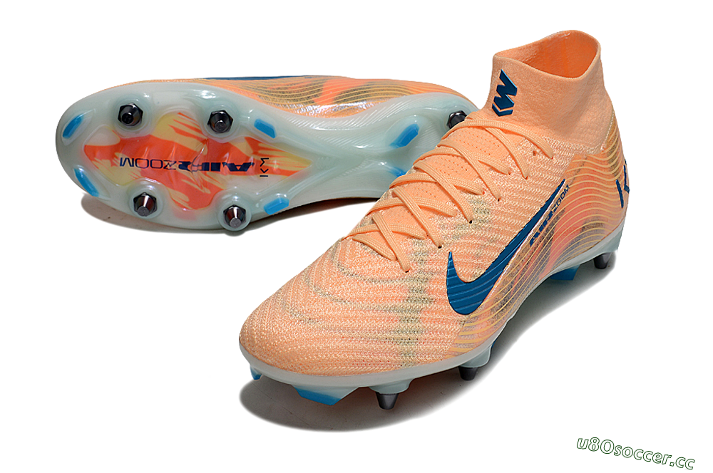 Men's Nike Air Zoom Mercurial Superfly 10 Elite SG Soft Ground High-Tops Football Boots - Pink/Blue/Whtie 3