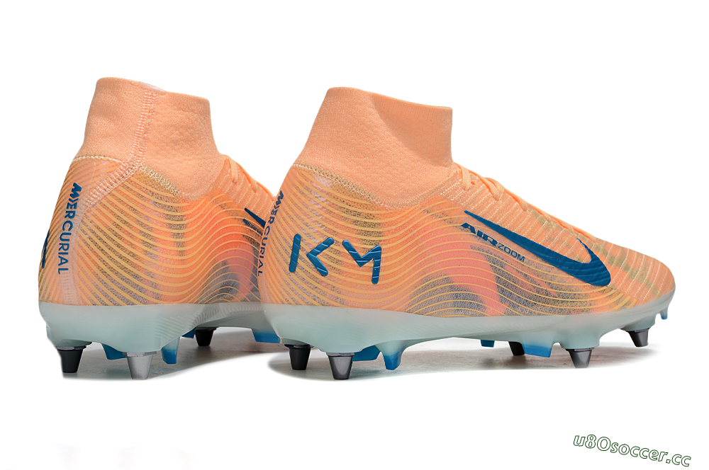 Men's Nike Air Zoom Mercurial Superfly 10 Elite SG Soft Ground High-Tops Football Boots - Pink/Blue/Whtie 6