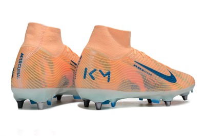 Men's Nike Air Zoom Mercurial Superfly 10 Elite SG Soft Ground High-Tops Football Boots - Pink/Blue/Whtie
