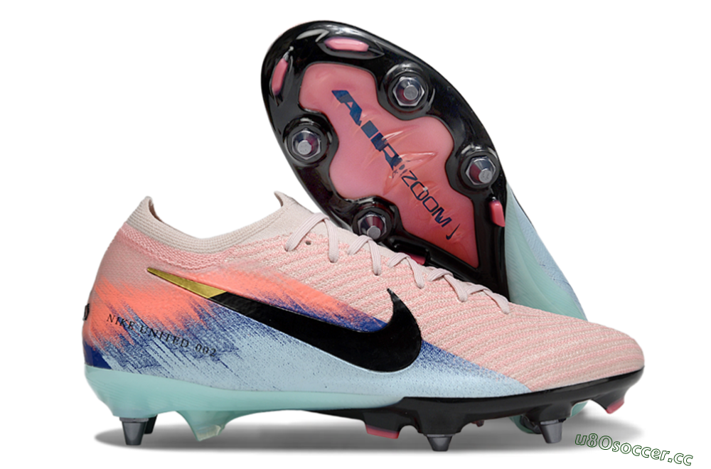 Unisex Nike Air Zoom Mercurial Vapor 16 Elite SG Soft Ground Low-Tops Football Boots - Pink/Black/Jade 2