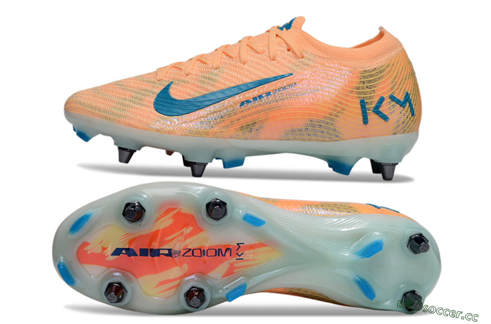 Men's Nike Air Zoom Mercurial Vapor 16 Elite SG Soft Ground Low-Tops Football Boots - Pink/Blue/Yellow 1
