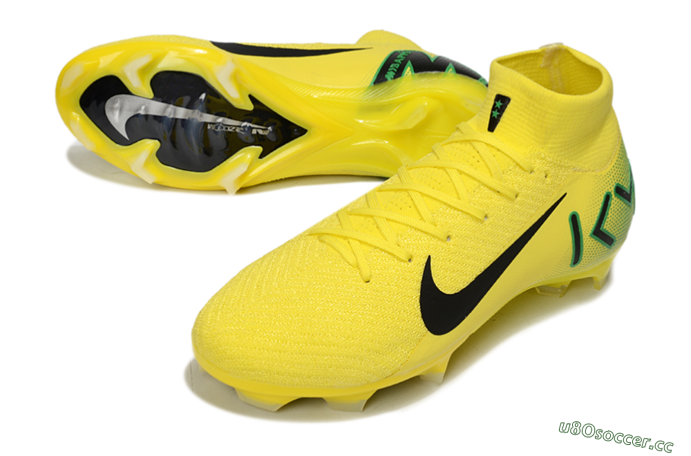 Unisex Nike Air Zoom Mercurial Superfly 10 Elite FG Firm Ground High-Tops Football Boots - Yellow/Black/Green 3