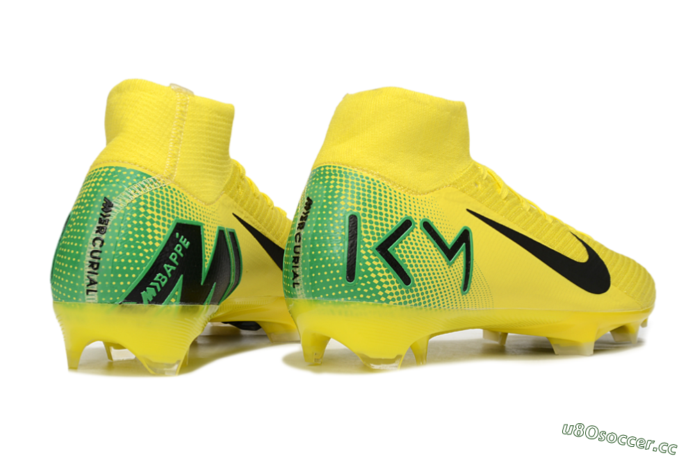 Unisex Nike Air Zoom Mercurial Superfly 10 Elite FG Firm Ground High-Tops Football Boots - Yellow/Black/Green 6