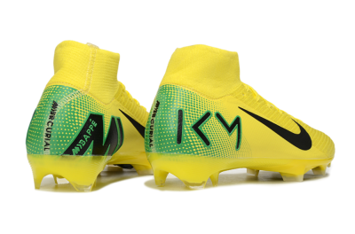 Unisex Nike Air Zoom Mercurial Superfly 10 Elite FG Firm Ground High-Tops Football Boots - Yellow/Black/Green