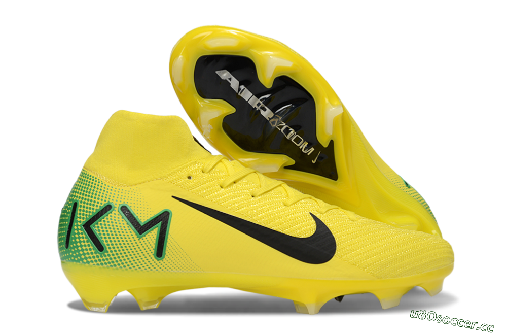 Unisex Nike Air Zoom Mercurial Superfly 10 Elite FG Firm Ground High-Tops Football Boots - Yellow/Black/Green 2